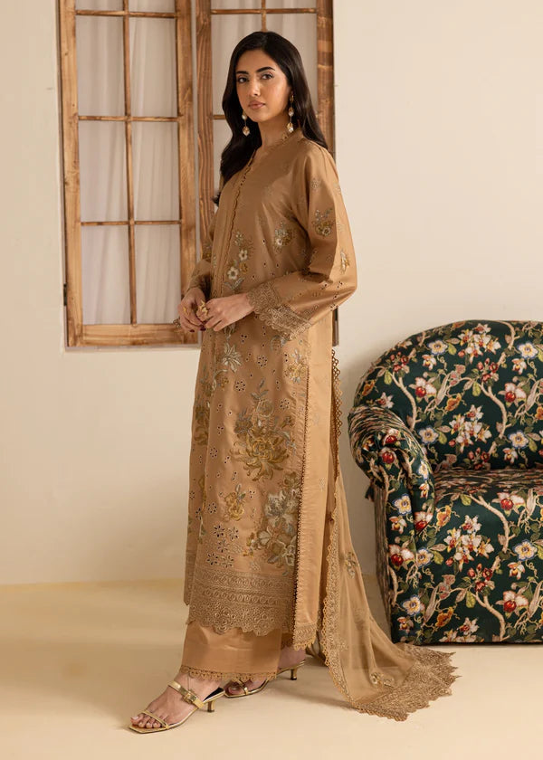 Marjjan Zohra Unstitched Emb Lawn'25 - Sufi Fabrics