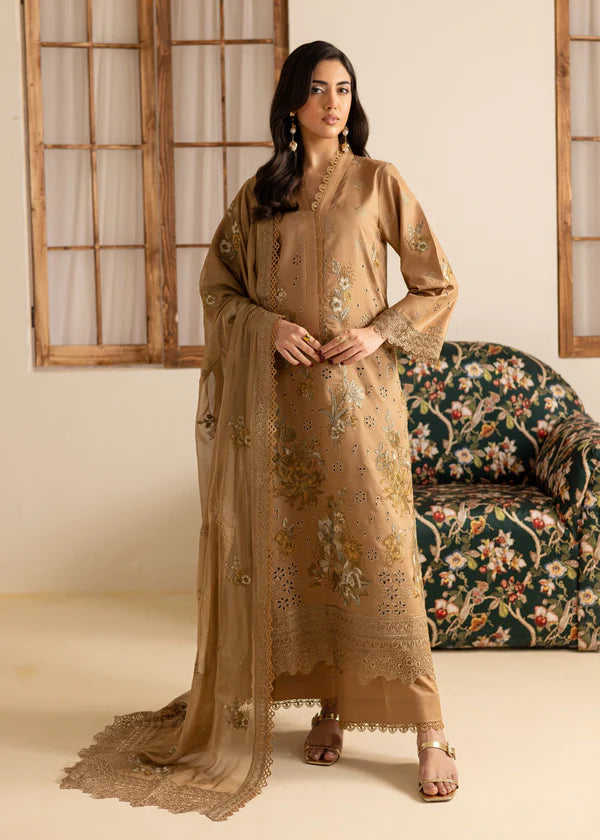 Marjjan Zohra Unstitched Emb Lawn'25 - Sufi Fabrics