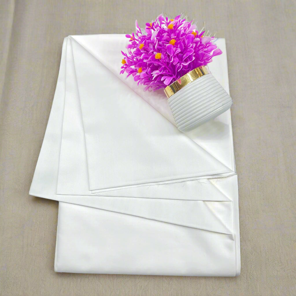 Cream white unstitched cotton 4.5 meters suit fabric for casual and formal wear