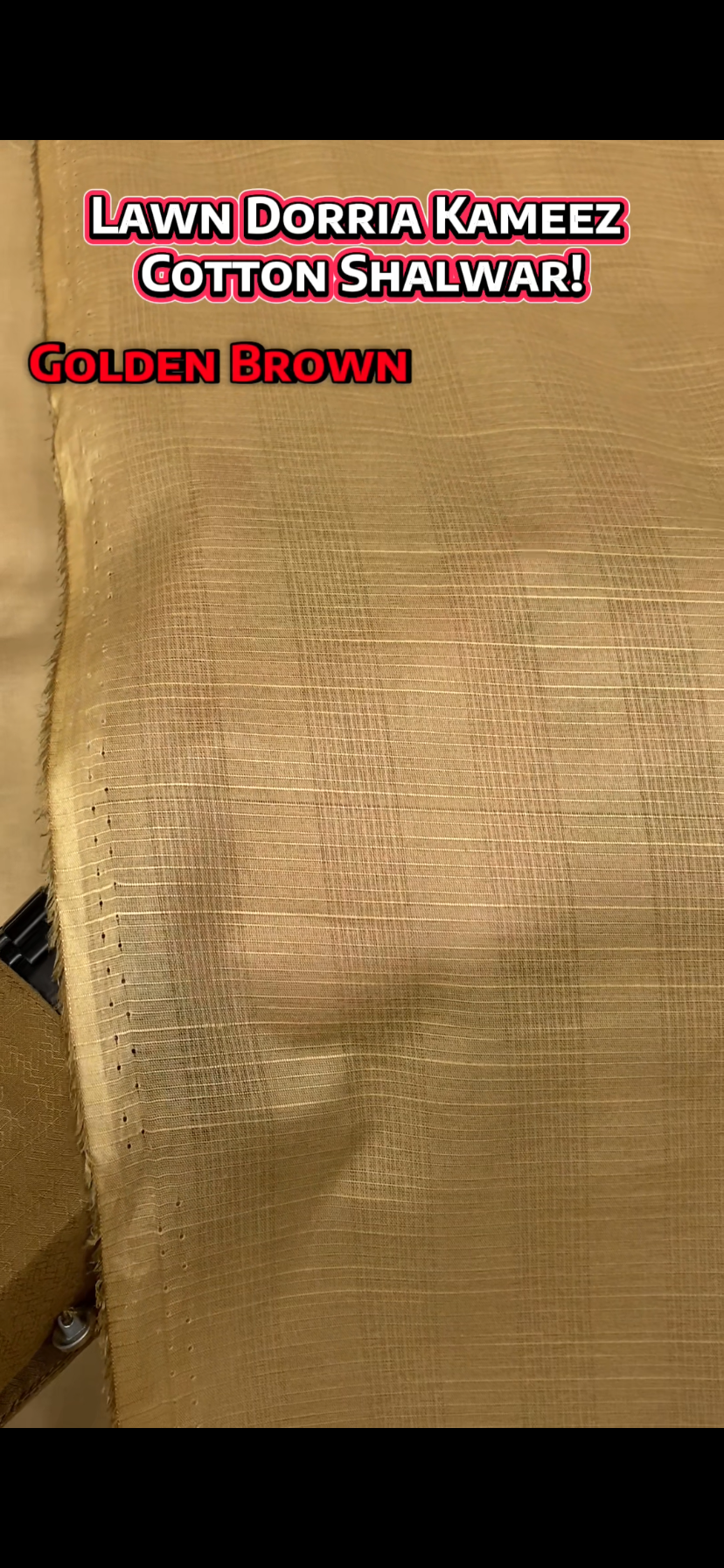 Lawn Dorria Kameez Cotton Shalwar || Golden Brown
