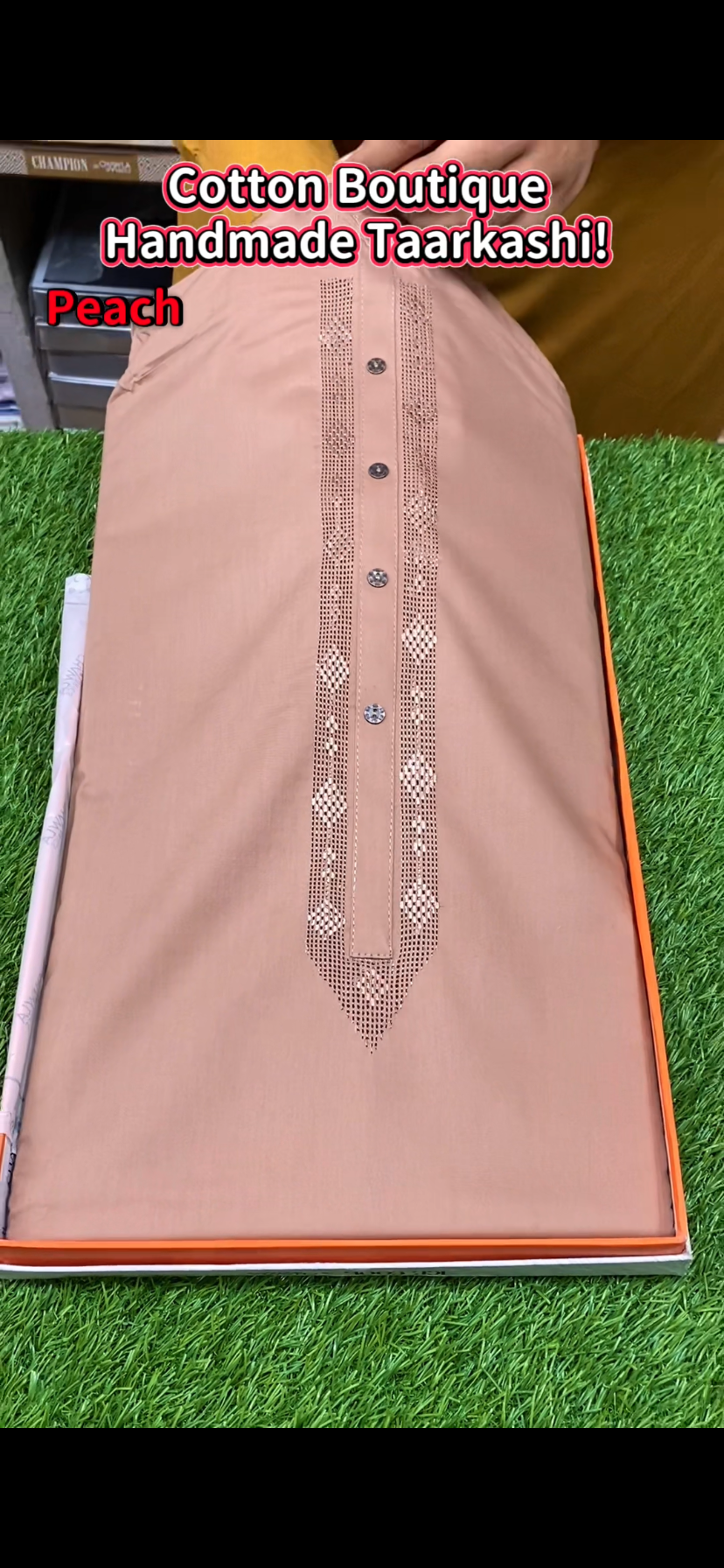 Cotton Boutique Handmade Taarkashi || Peach
