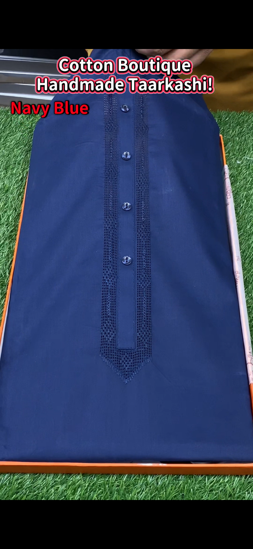 Cotton Boutique Handmade Taarkashi || Navy Blue