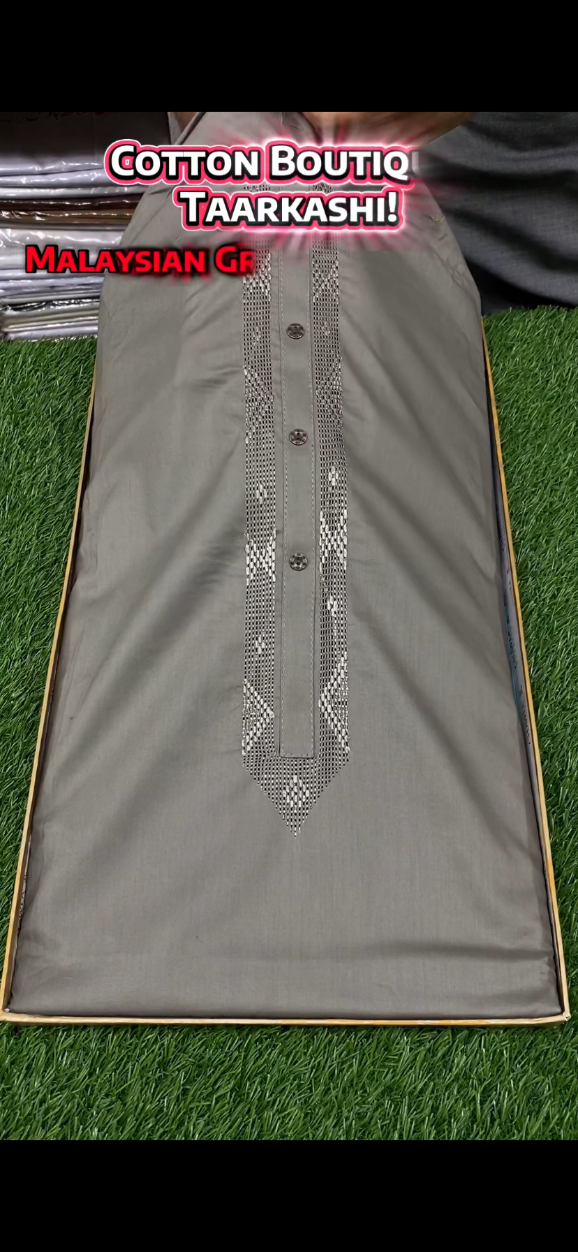 Cotton Boutique Handmade Taarkashi || Malaysian Grey - Sufi Fabrics