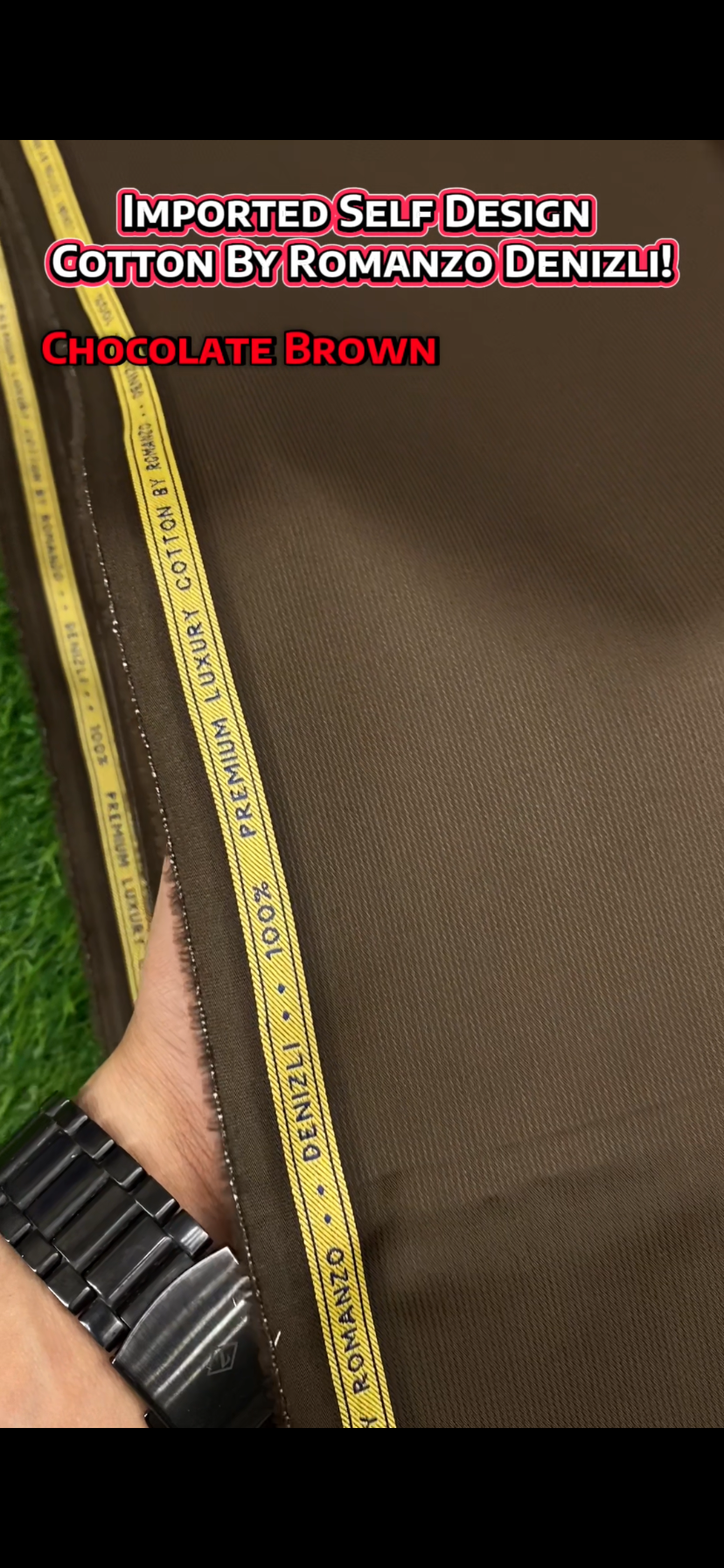 DENIZLI by ROMANZO – 100% Imported Luxury Egyptian Self Design Cotton || Chocolate Brown