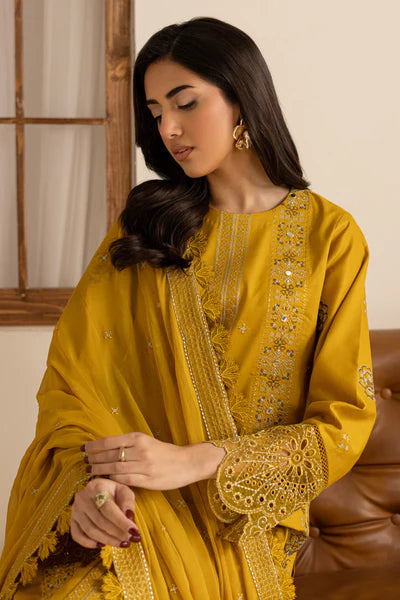 Marjjan Zohra Unstitched Emb Lawn'25 - Sufi Fabrics