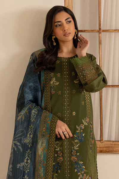 Marjjan Zohra Unstitched Emb Lawn'25 - Sufi Fabrics