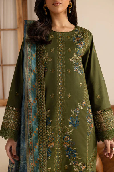 Marjjan Zohra Unstitched Emb Lawn'25 - Sufi Fabrics