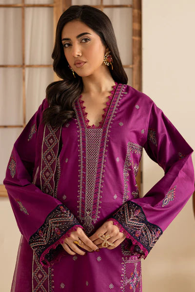 Marjjan Zohra Unstitched Emb Lawn'25 - Sufi Fabrics