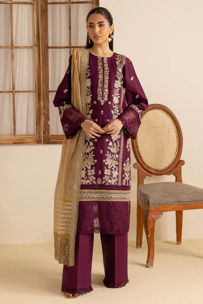 Marjjan Zohra Unstitched Emb Lawn'25 - Sufi Fabrics