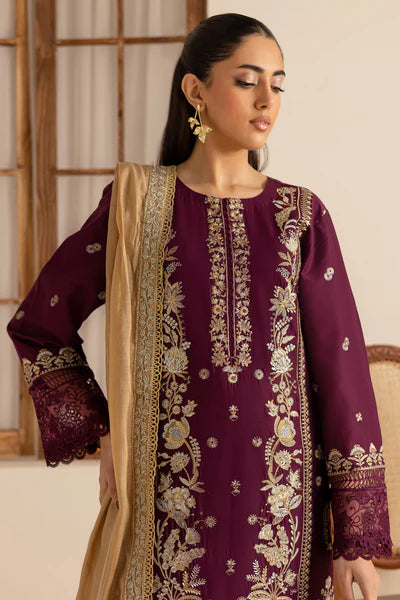 Marjjan Zohra Unstitched Emb Lawn'25 - Sufi Fabrics