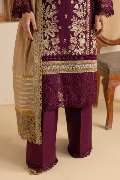 Marjjan Zohra Unstitched Emb Lawn'25 - Sufi Fabrics