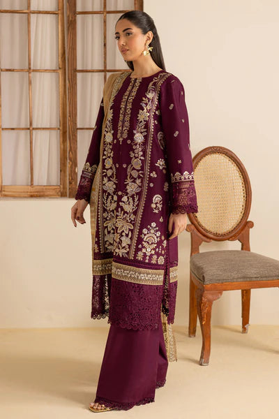 Marjjan Zohra Unstitched Emb Lawn'25 - Sufi Fabrics
