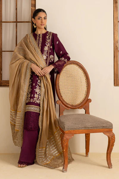 Marjjan Zohra Unstitched Emb Lawn'25 - Sufi Fabrics