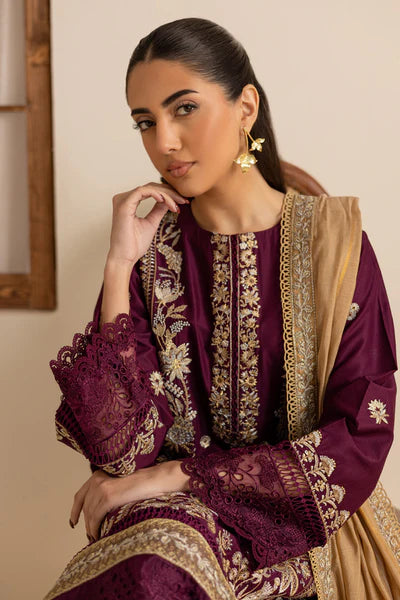 Marjjan Zohra Unstitched Emb Lawn'25 - Sufi Fabrics