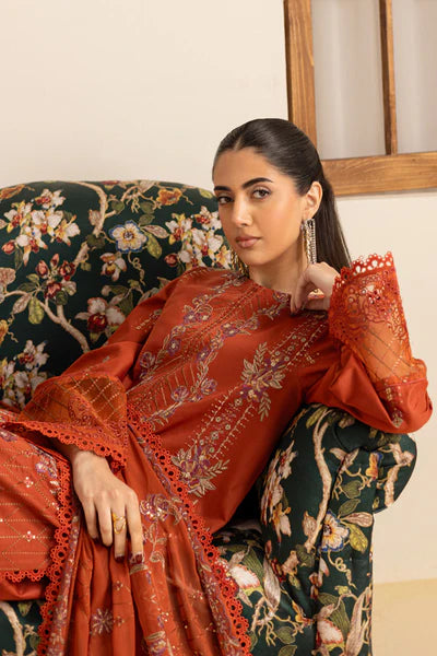 Marjjan Zohra Unstitched Emb Lawn'25 - Sufi Fabrics