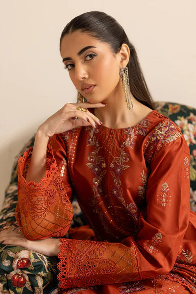 Marjjan Zohra Unstitched Emb Lawn'25 - Sufi Fabrics
