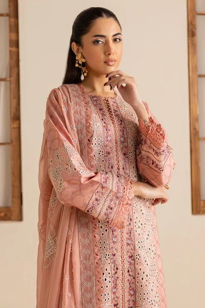 Peach-colored embroidered lawn 3-piece suit from Marjjan Zohra summer collection