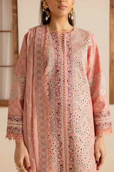 Peach-colored embroidered lawn 3-piece suit from Marjjan Zohra summer collection