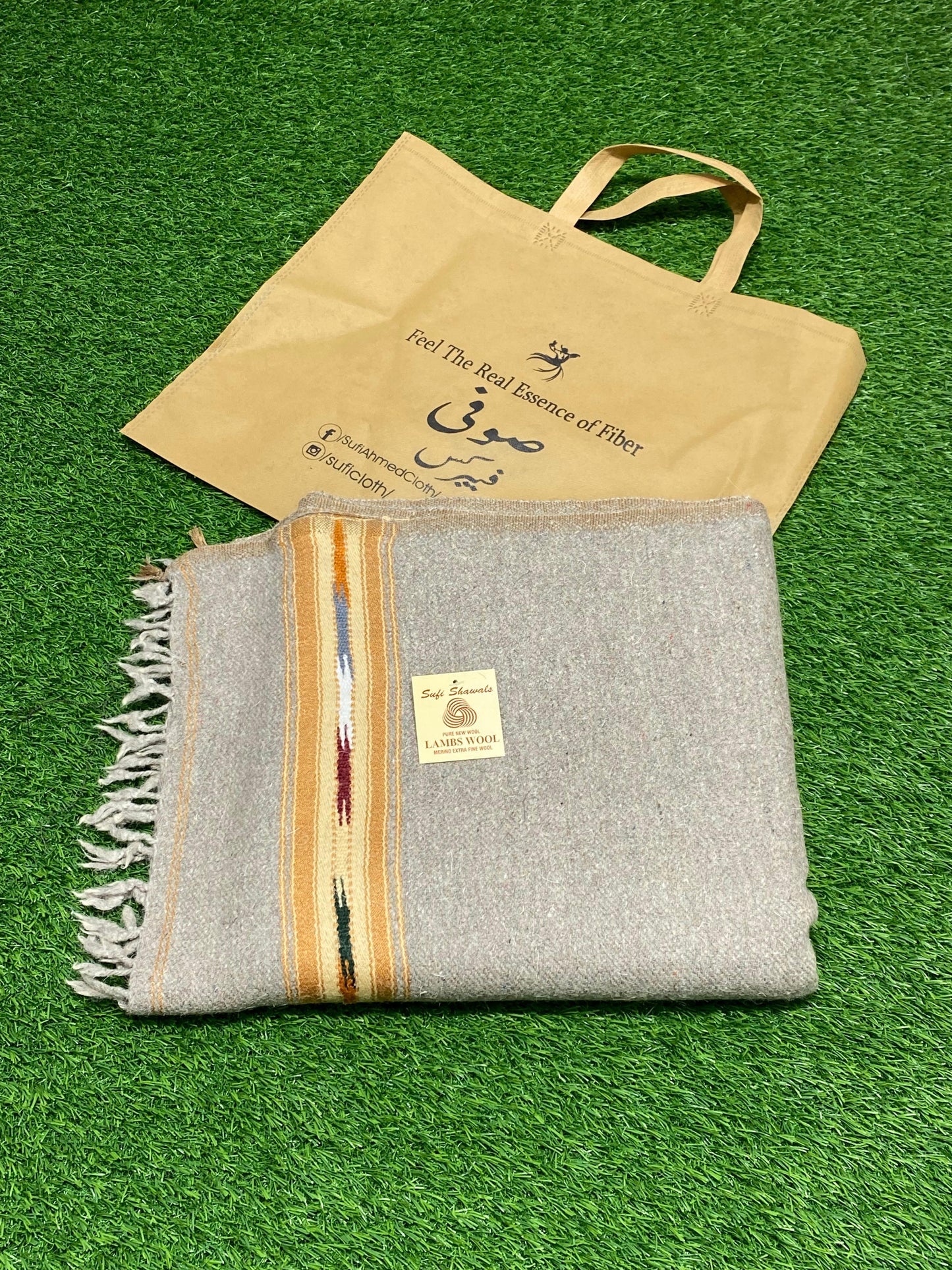 Sufi Wool Wooven Shawl || Malaysian Grey