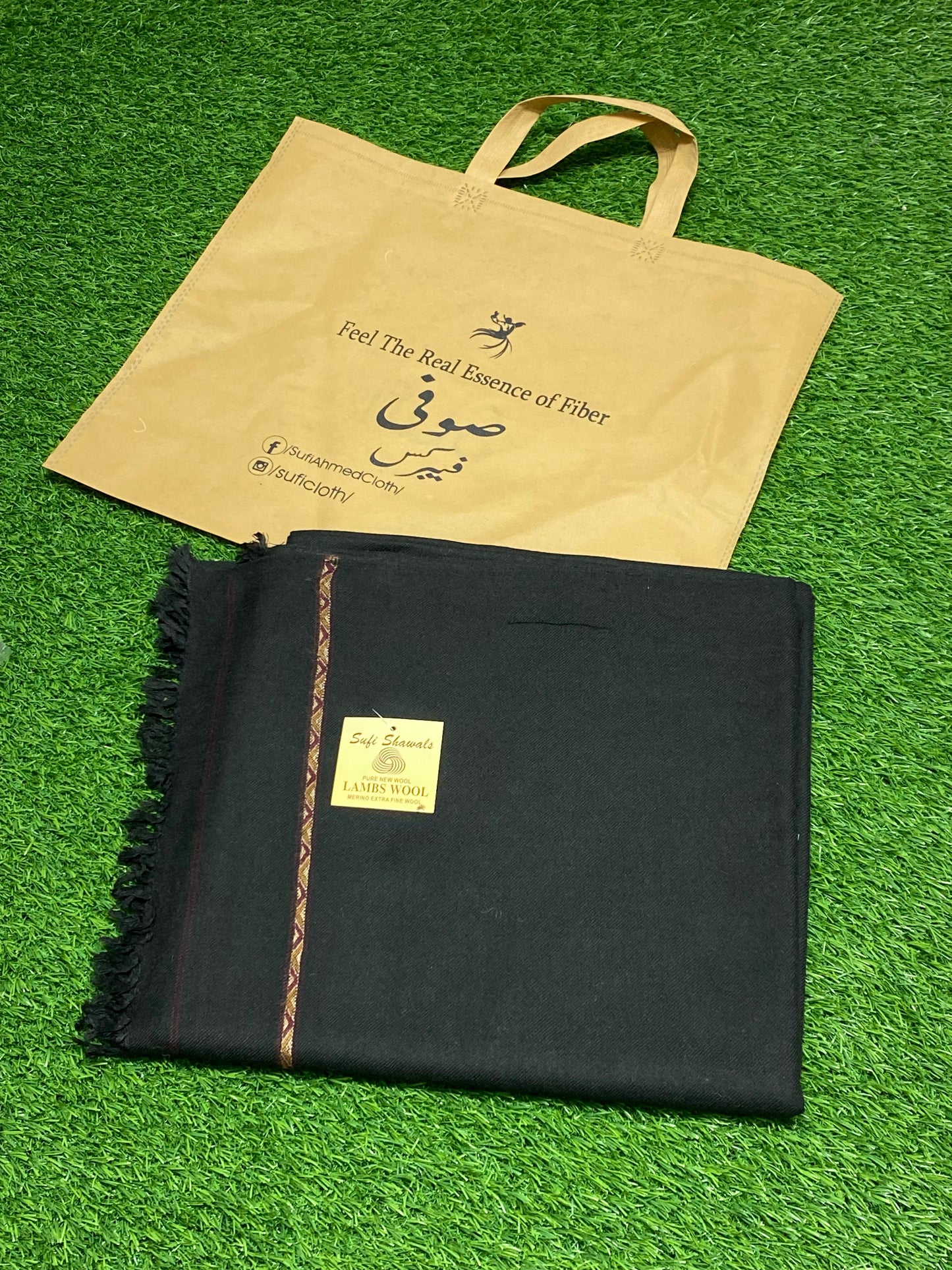 Sufi Wool Shawl || Black