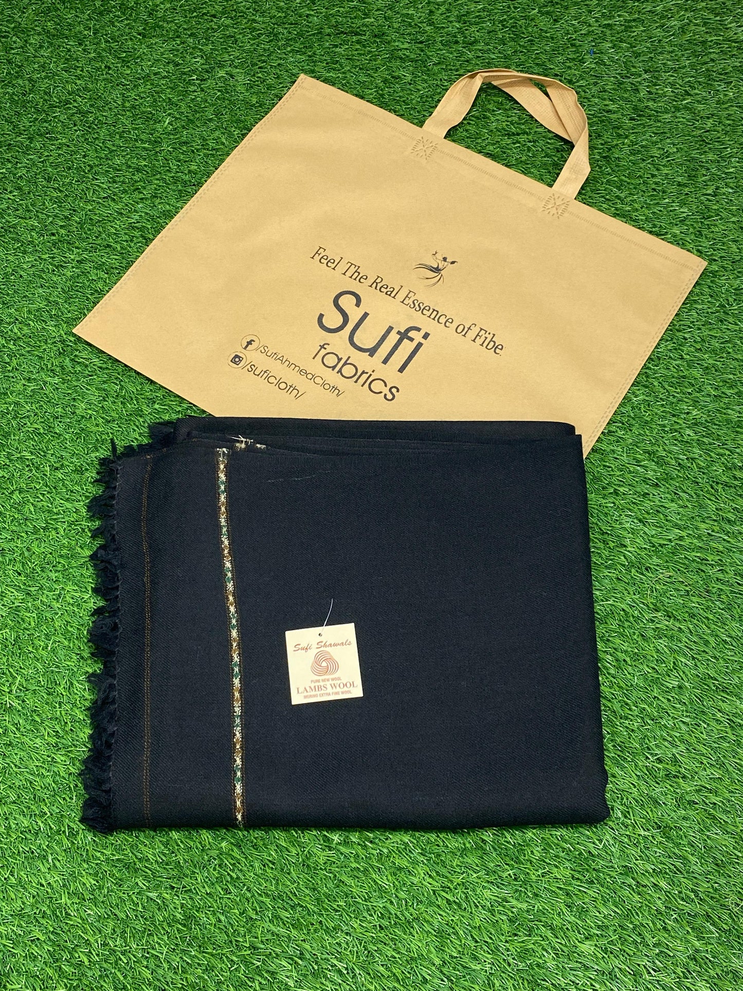 Sufi Wool Shawl || Black