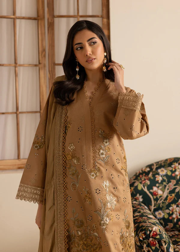 Marjjan Zohra Unstitched Emb Lawn'25 - Sufi Fabrics
