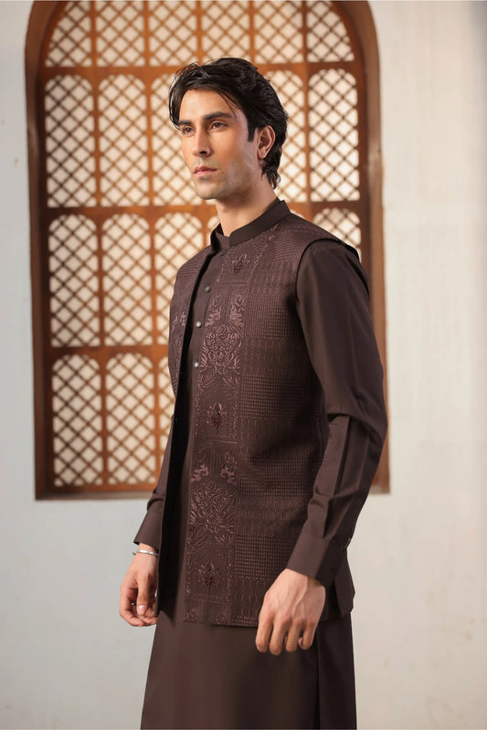 Suit with All-Over Waistcoat D#02 - Sufi Fabrics