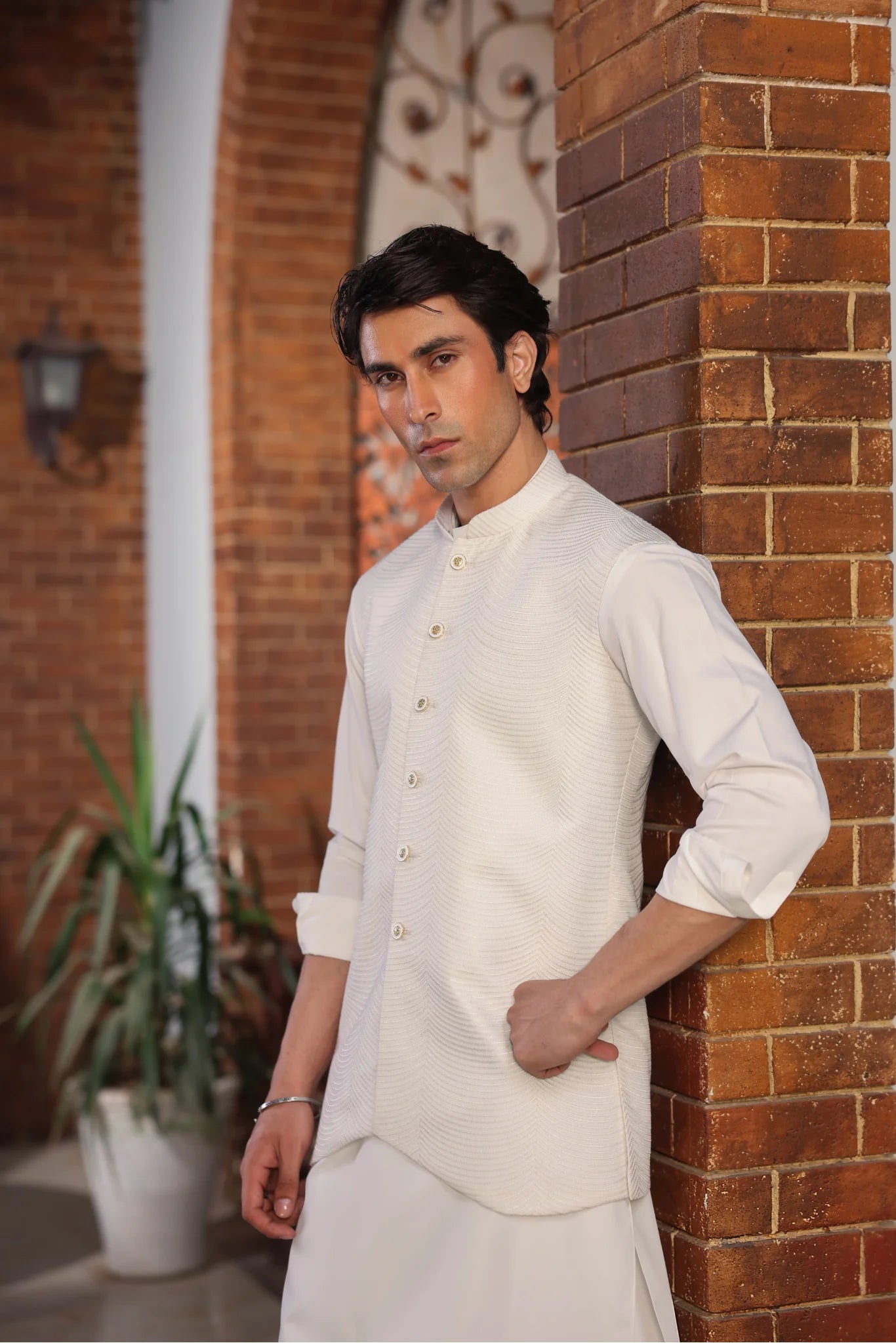 Suit with All-Over Waistcoat D#05 - Sufi Fabrics