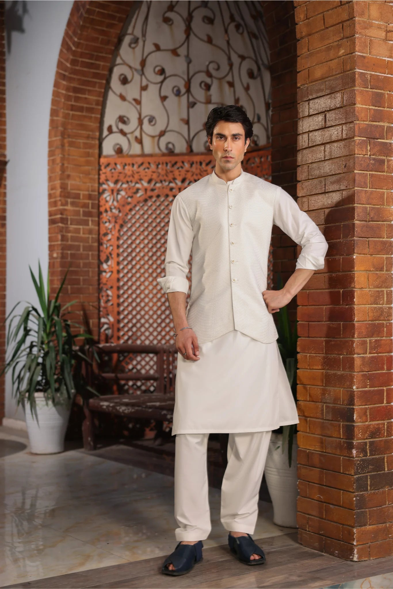 Suit with All-Over Waistcoat D#05 - Sufi Fabrics
