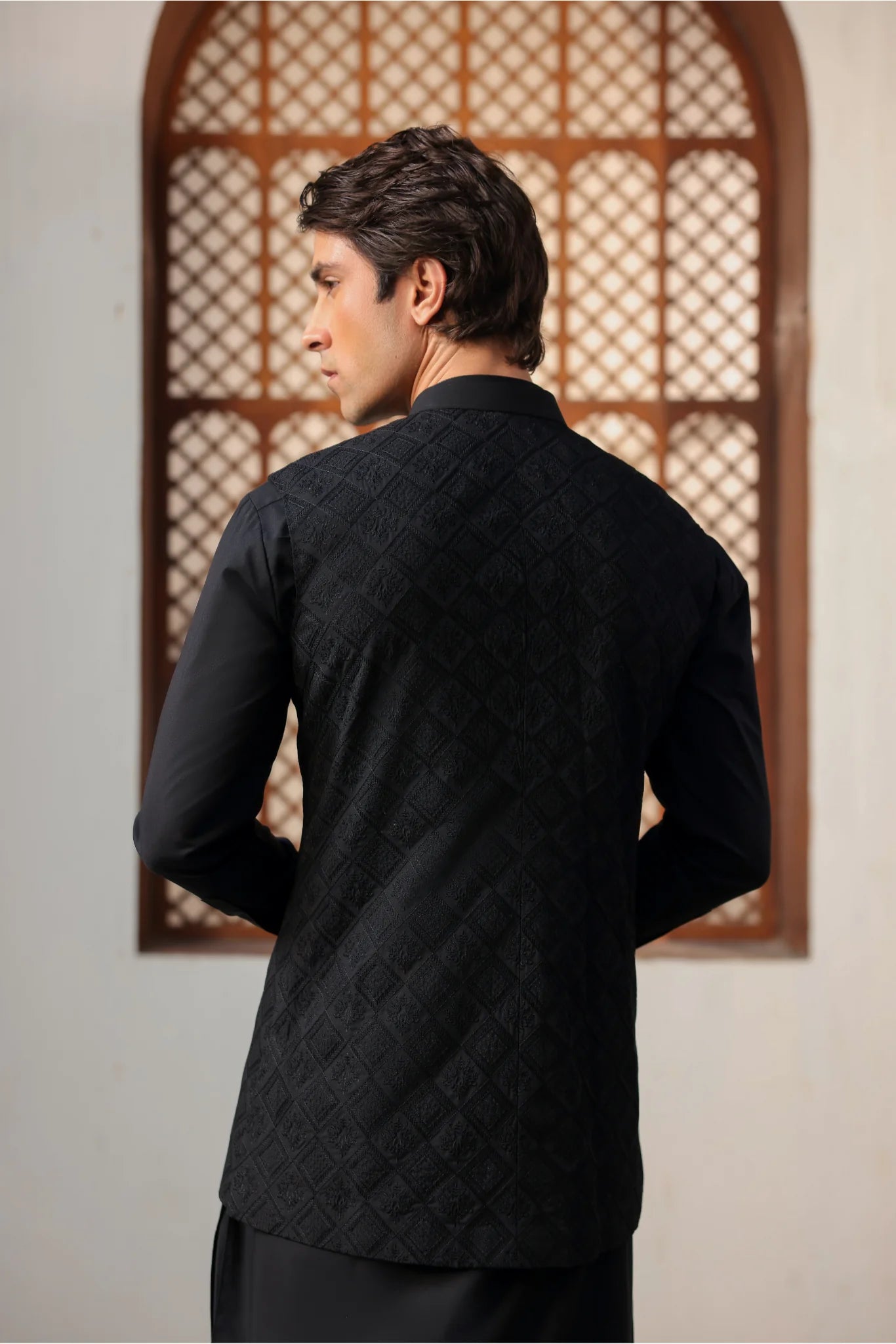 Suit with All-Over Waistcoat D#01 - Sufi Fabrics