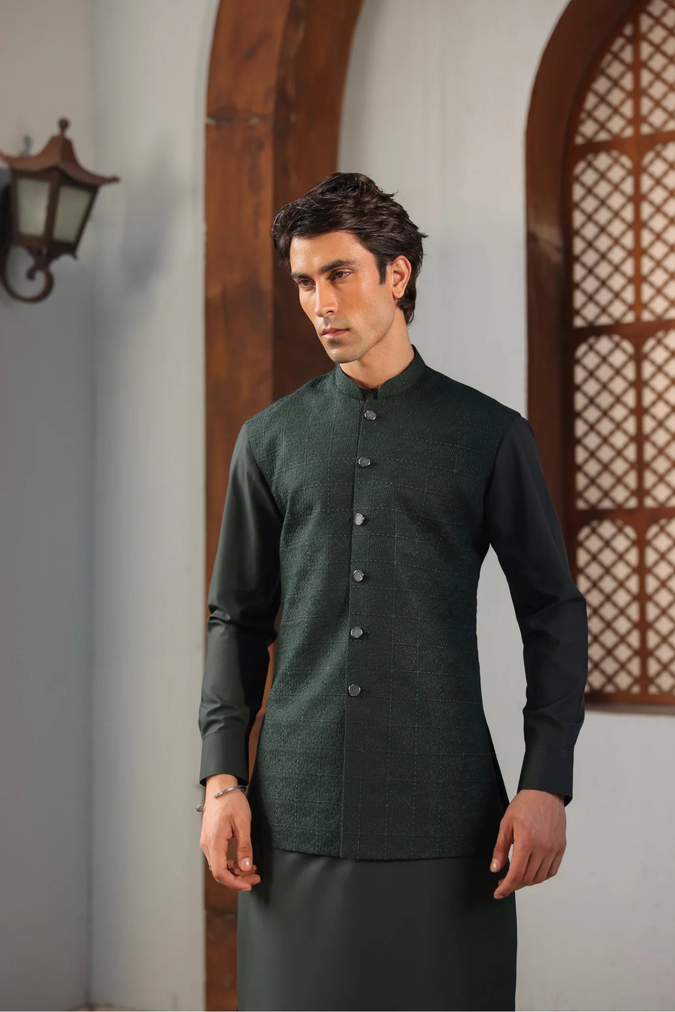 Suit with All-Over Waistcoat D#03 - Sufi Fabrics