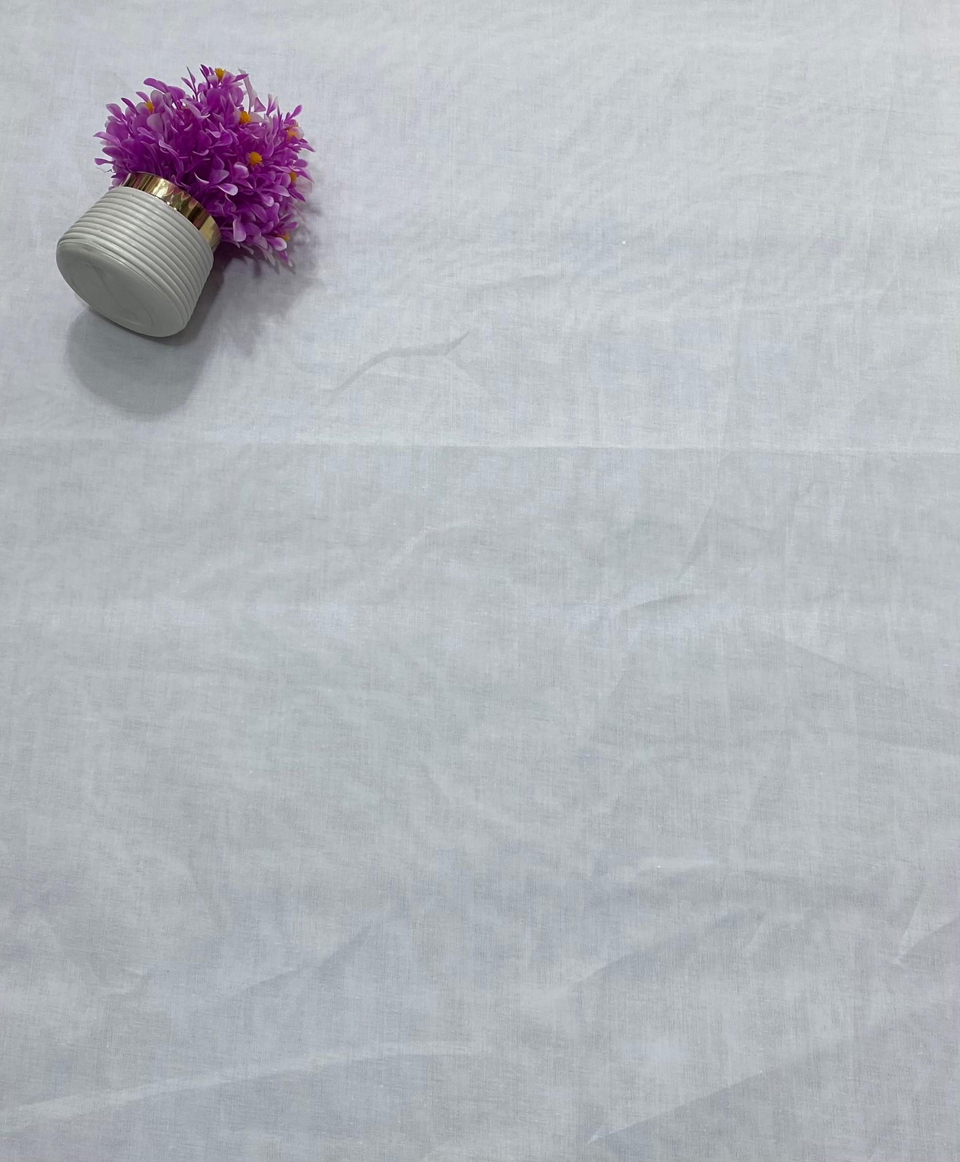White Camry Cotton Fabric - Sufi Fabrics