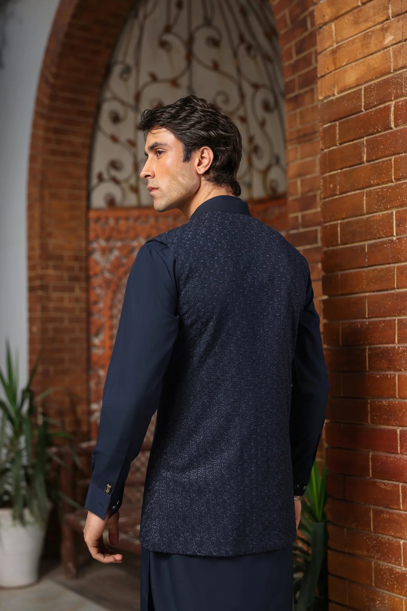 Suit with All-Over Waistcoat D#04 - Sufi Fabrics