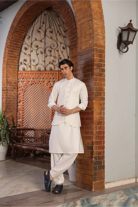 Suit with All-Over Waistcoat D#05 - Sufi Fabrics