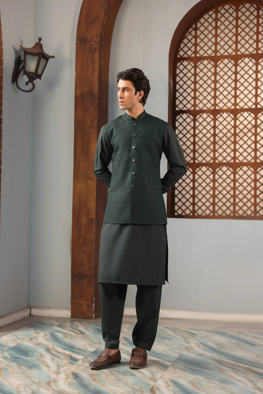 Suit with All-Over Waistcoat D#03 - Sufi Fabrics
