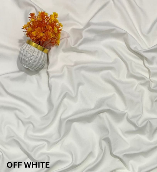 Off White Wash&Wear Premium Booski Unstitched Suit - Blended - Men
