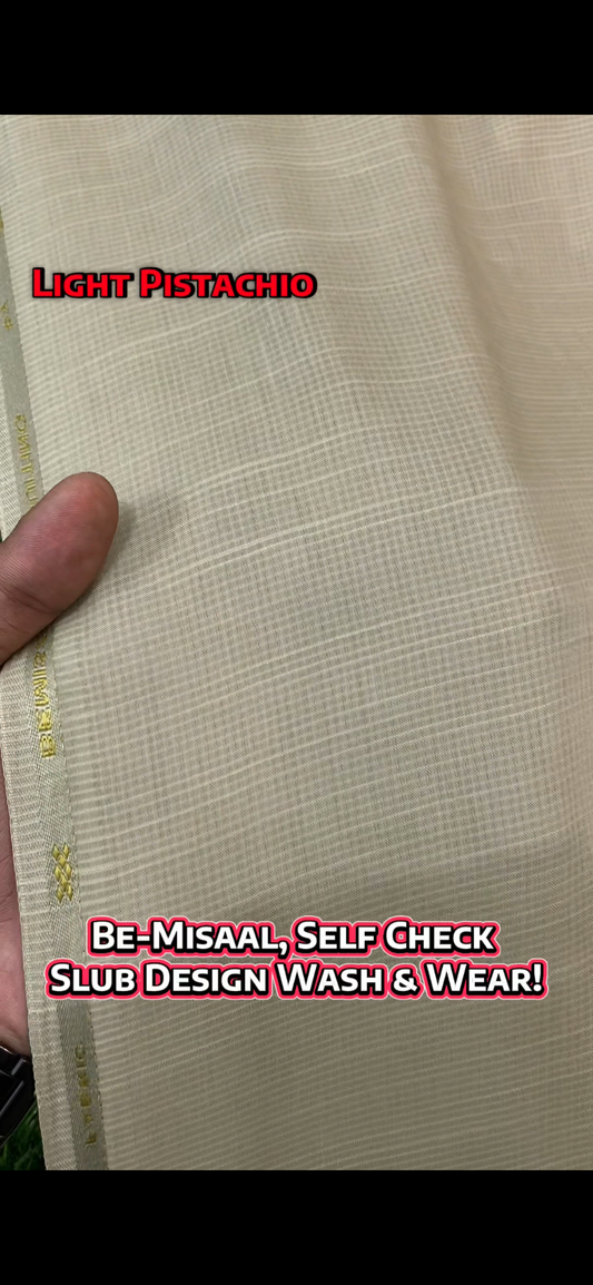 Be-Misaal W&W || Self Check Slub Design - Sufi Fabrics