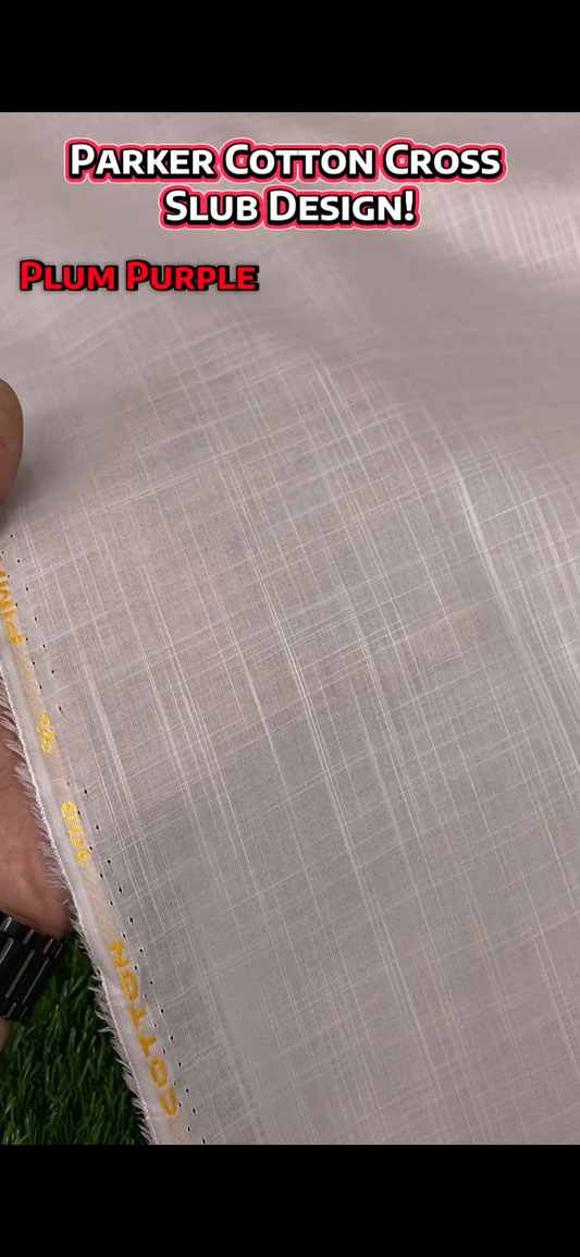 Parker Cotton || Cross Slub Design || Light Plum - Sufi Fabrics