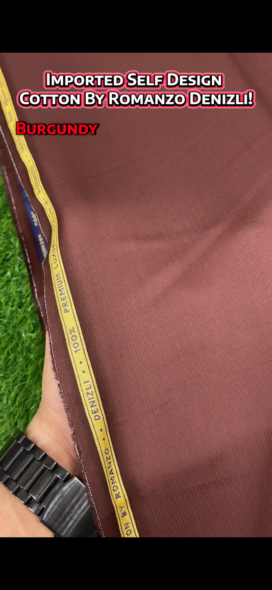 DENIZLI by ROMANZO – 100% Premium Luxury Egyptian Cotton || Maroon/Burgundy