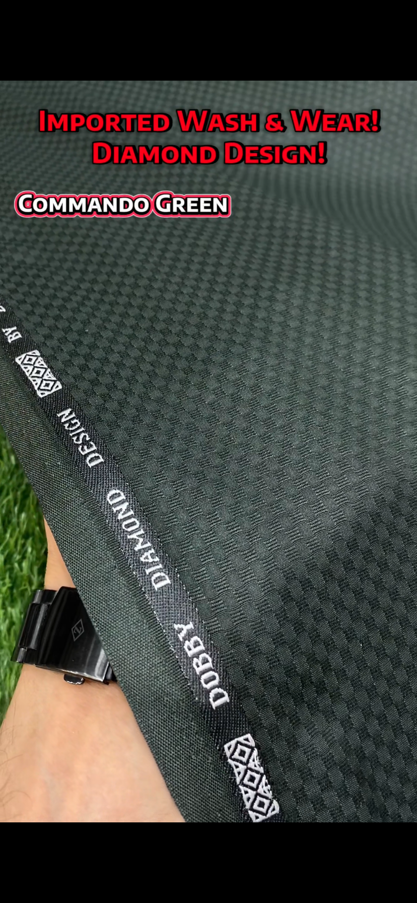 Imported Wash & Wear || Omega Super Line Diamond Design || Commando Green