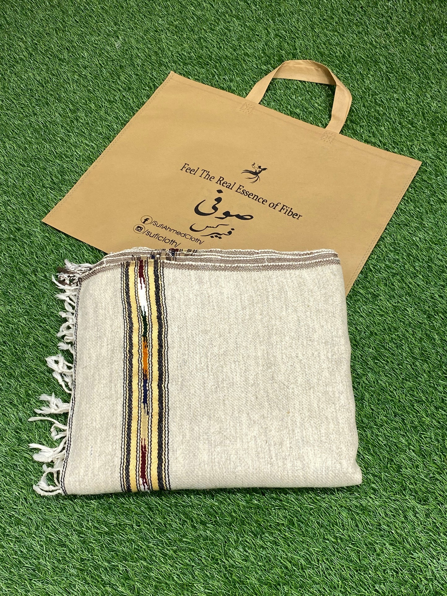 Sufi Wool Wooven Shawl || Off White