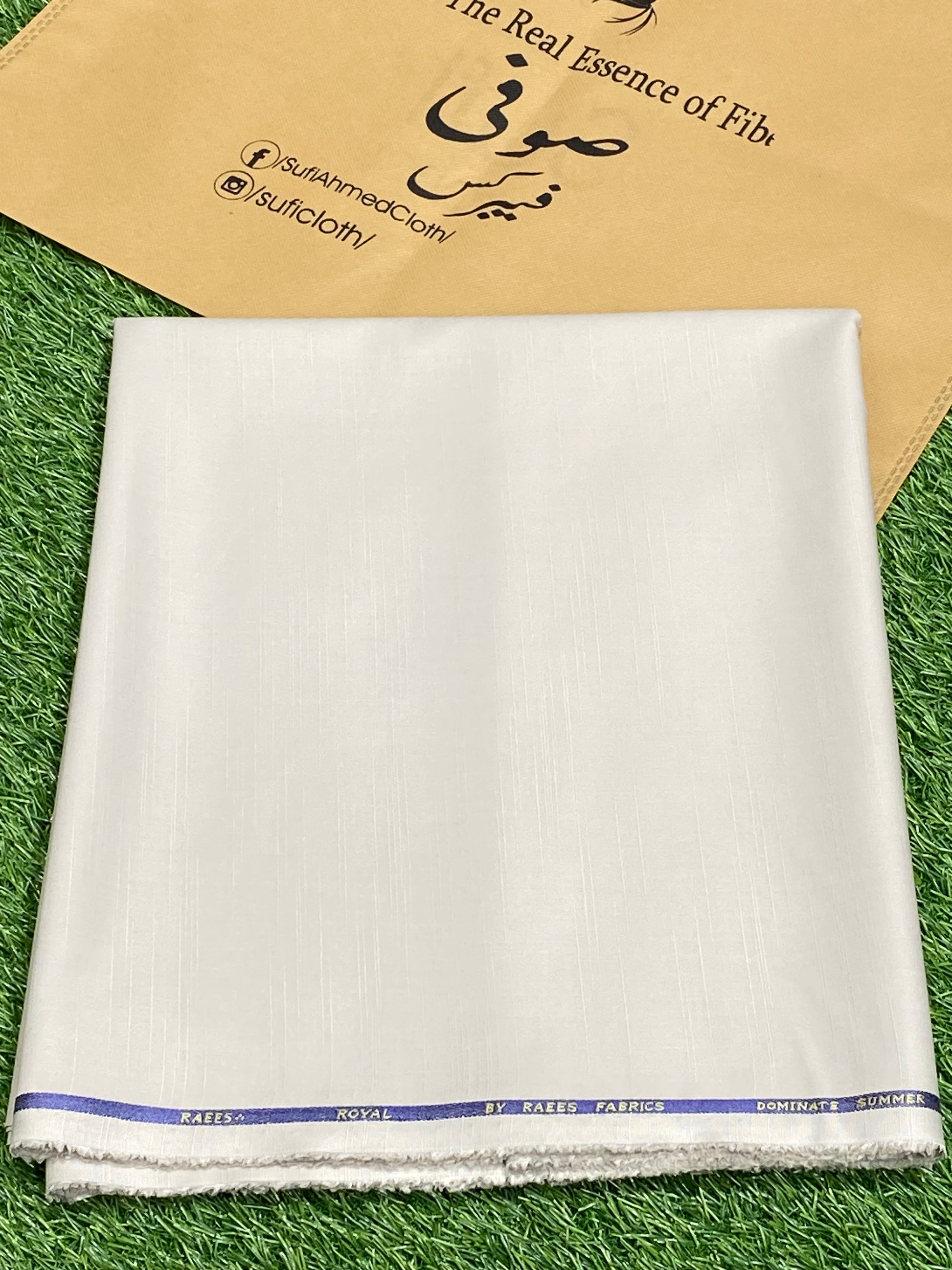 Royal By Raees – Wash & Wear Slub Design (Light Purple) - Sufi Fabrics
