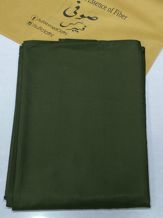 Cherry By Raees – Wash & Wear Self Check Design (Olive Green) - Sufi Fabrics