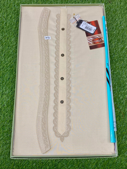 Wash & Wear Boutique Embroidery D#05 (Skin) - Sufi Fabrics