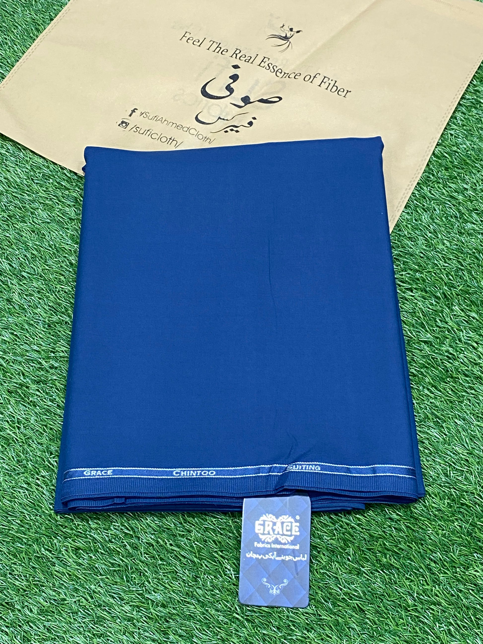 Chintoo By Grace – Wash & Wear (Metallic Blue) - Sufi Fabrics