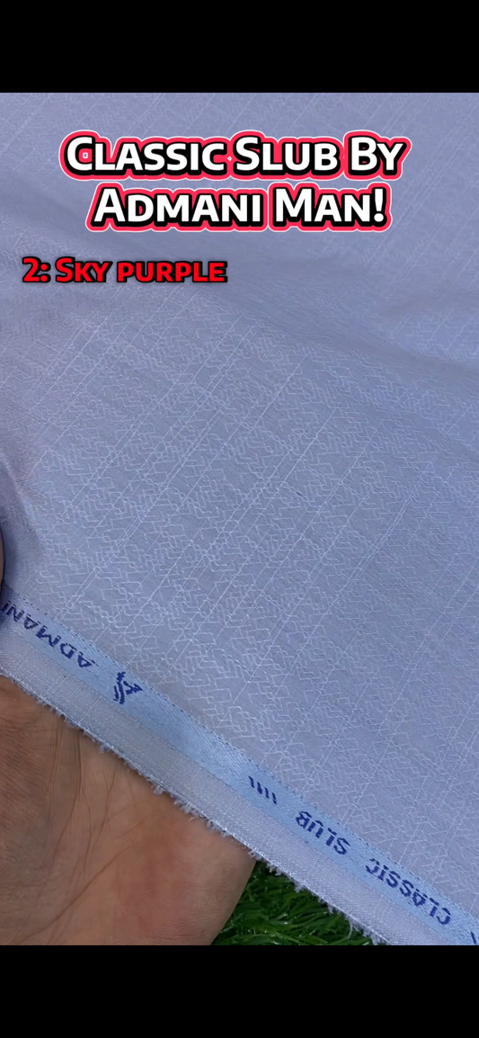Classic Slub by Admani Man || Wash & Wear || Sky Purple - Sufi Fabrics