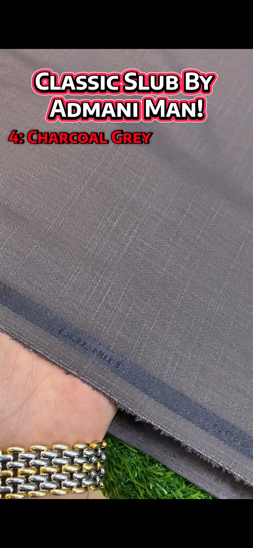 Classic Slub by Admani Man || Wash & Wear || Charcoal Grey