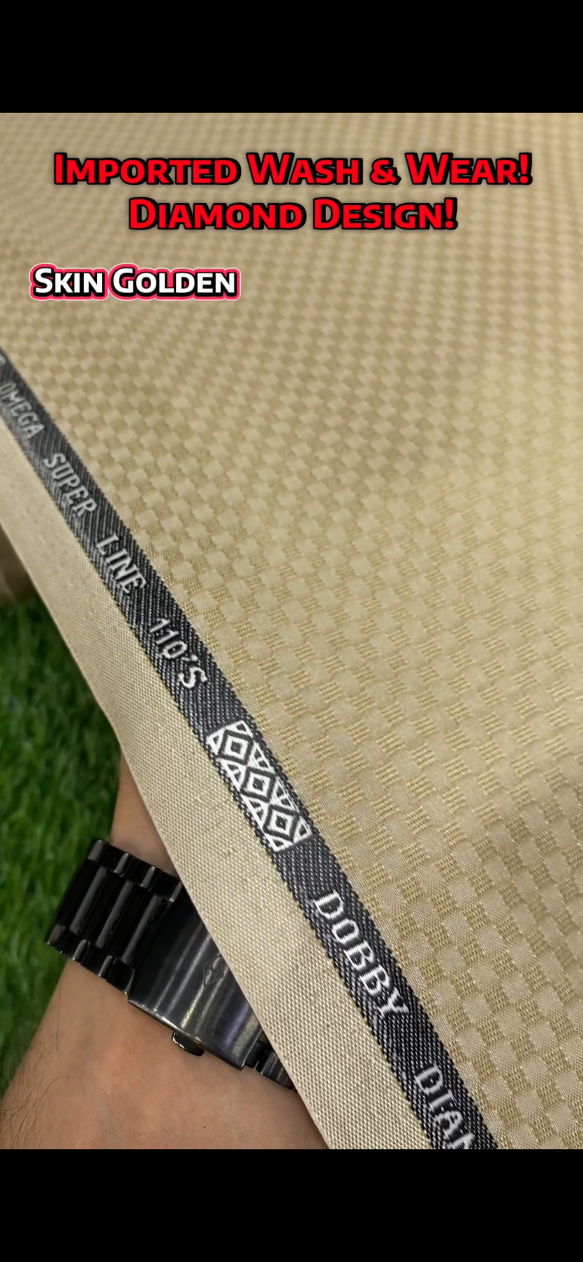 Imported Wash & Wear || Omega Super Line Diamond Design || Skin Golden