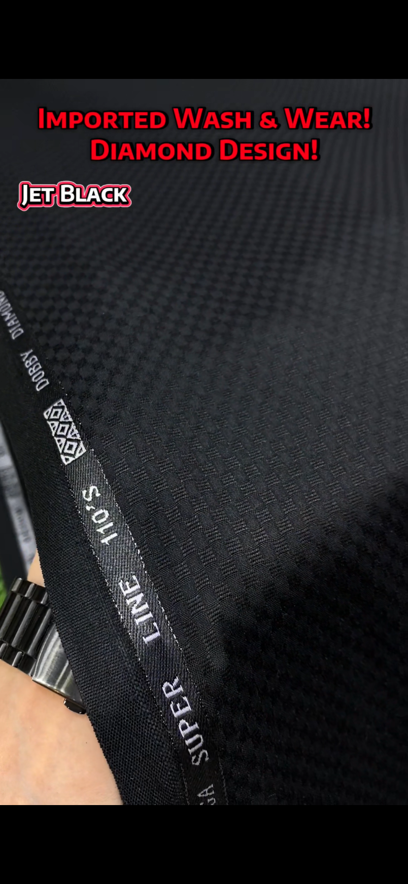 Imported Wash & Wear || Omega Super Line Diamond Design || Jet Black