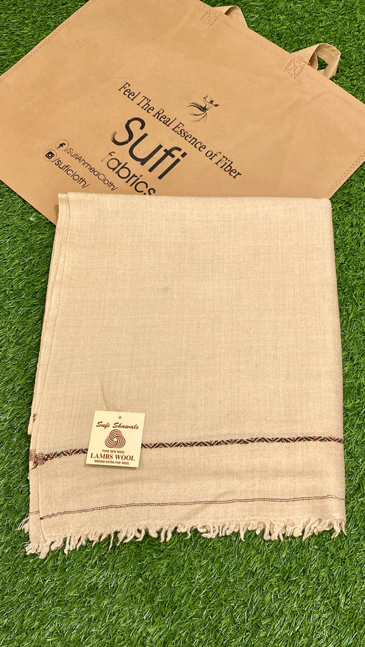 Sufi Wool Wooven Shawl || Copper Brown (350 g) - Sufi Fabrics